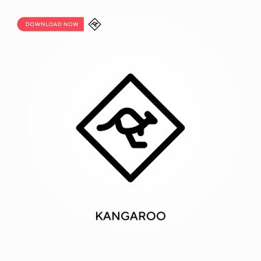 Kanguru Basit vektör simgesi. Web sitesi veya mobil uygulama için modern, basit düz vektör çizimi