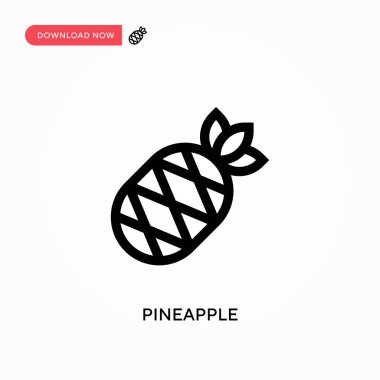 Ananas Basit vektör simgesi. Web sitesi veya mobil uygulama için modern, basit düz vektör çizimi