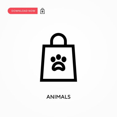 Hayvanlar basit vektör simgesi. Web sitesi veya mobil uygulama için modern, basit düz vektör çizimi