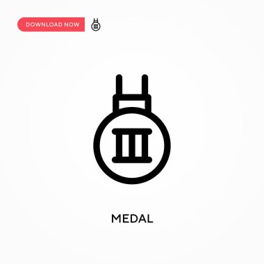 Madalya basit vektör simgesi. Web sitesi veya mobil uygulama için modern, basit düz vektör çizimi