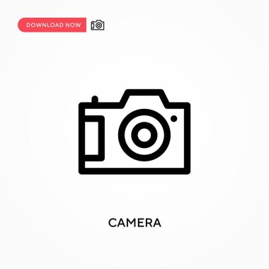 Kamera basit vektör simgesi. Web sitesi veya mobil uygulama için modern, basit düz vektör çizimi