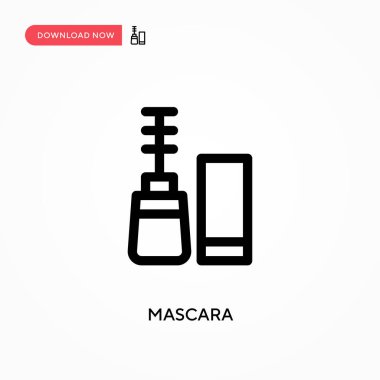 Mascara Basit vektör simgesi. Web sitesi veya mobil uygulama için modern, basit düz vektör çizimi