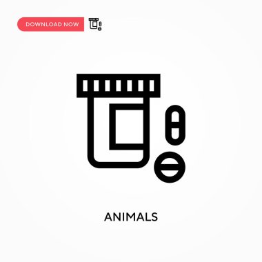 Hayvanlar basit vektör simgesi. Web sitesi veya mobil uygulama için modern, basit düz vektör çizimi