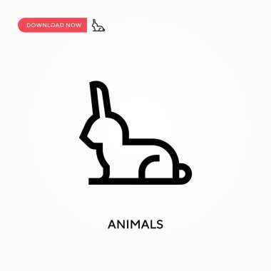 Hayvanlar basit vektör simgesi. Web sitesi veya mobil uygulama için modern, basit düz vektör çizimi