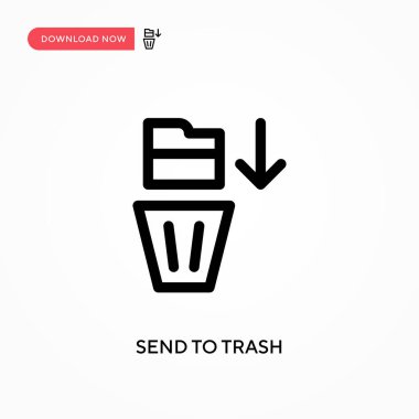 Basit vektör simgesini çöpe gönder. Web sitesi veya mobil uygulama için modern, basit düz vektör çizimi