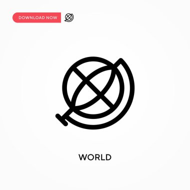 Dünya basit vektör simgesi. Web sitesi veya mobil uygulama için modern, basit düz vektör çizimi