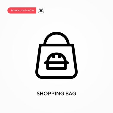 Alışveriş çantası Basit vektör simgesi. Web sitesi veya mobil uygulama için modern, basit düz vektör çizimi