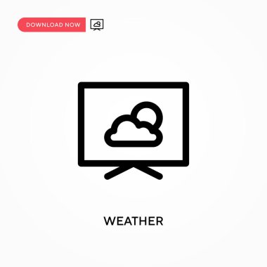 Hava durumu basit vektör simgesi. Web sitesi veya mobil uygulama için modern, basit düz vektör çizimi