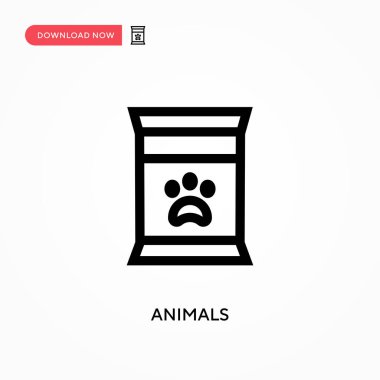 Hayvanlar basit vektör simgesi. Web sitesi veya mobil uygulama için modern, basit düz vektör çizimi