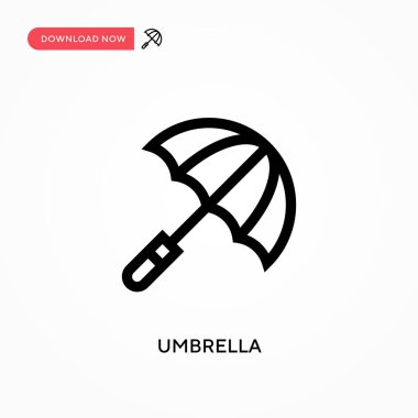 Şemsiye Basit vektör simgesi. Web sitesi veya mobil uygulama için modern, basit düz vektör çizimi