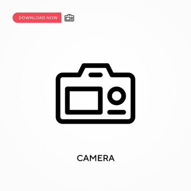 Kamera basit vektör simgesi. Web sitesi veya mobil uygulama için modern, basit düz vektör çizimi
