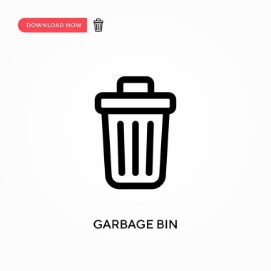 Çöp kutusu basit vektör simgesi. Web sitesi veya mobil uygulama için modern, basit düz vektör çizimi