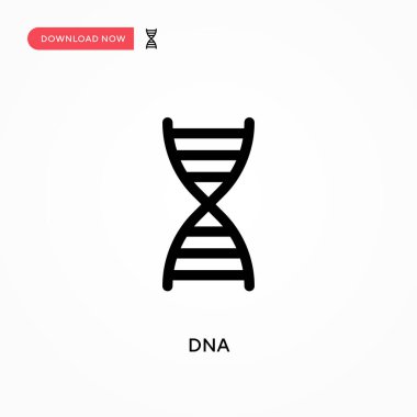 DNA Basit vektör simgesi. Web sitesi veya mobil uygulama için modern, basit düz vektör çizimi