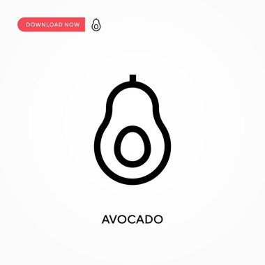 Avokado Basit vektör simgesi. Web sitesi veya mobil uygulama için modern, basit düz vektör çizimi