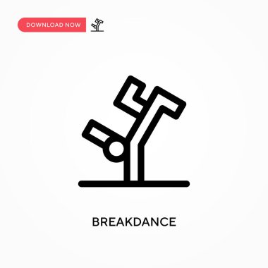 Breakdance Basit vektör simgesi. Web sitesi veya mobil uygulama için modern, basit düz vektör çizimi