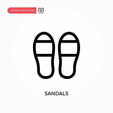 Sandals Basit vektör simgesi. Web sitesi veya mobil uygulama için modern, basit düz vektör çizimi