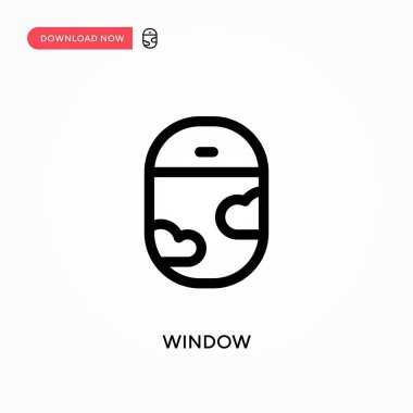 Pencere Basit vektör simgesi. Web sitesi veya mobil uygulama için modern, basit düz vektör çizimi