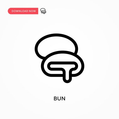 Bun Basit vektör simgesi. Web sitesi veya mobil uygulama için modern, basit düz vektör çizimi