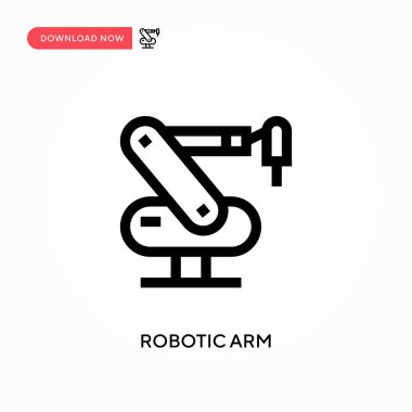 Robotik kol basit vektör simgesi. Web sitesi veya mobil uygulama için modern, basit düz vektör çizimi
