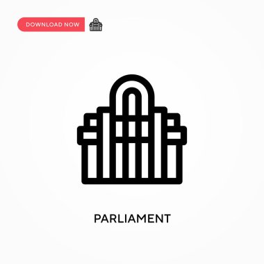 Parlamento basit vektör simgesi. Web sitesi veya mobil uygulama için modern, basit düz vektör çizimi