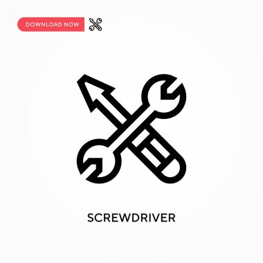 Tornavida basit vektör simgesi. Web sitesi veya mobil uygulama için modern, basit düz vektör çizimi