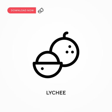 Lychee Basit vektör simgesi. Web sitesi veya mobil uygulama için modern, basit düz vektör çizimi