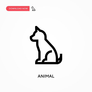 Hayvan basit vektör simgesi. Web sitesi veya mobil uygulama için modern, basit düz vektör çizimi