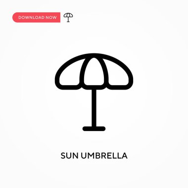 Güneş şemsiyesi Basit vektör simgesi. Web sitesi veya mobil uygulama için modern, basit düz vektör çizimi