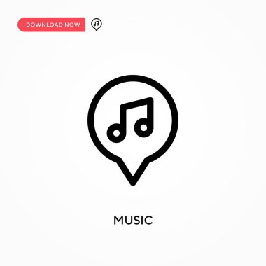 Müzik basit vektör simgesi. Web sitesi veya mobil uygulama için modern, basit düz vektör çizimi