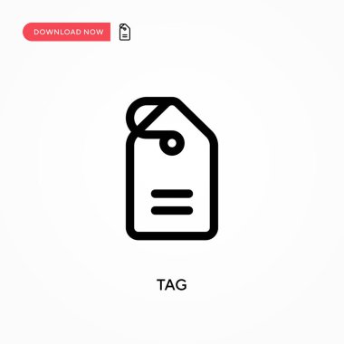 Etiket Basit vektör simgesi. Web sitesi veya mobil uygulama için modern, basit düz vektör çizimi