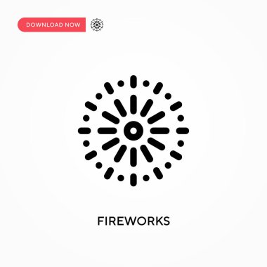 Havai fişekler basit vektör simgesi. Web sitesi veya mobil uygulama için modern, basit düz vektör çizimi