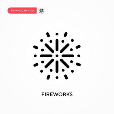 Havai fişekler basit vektör simgesi. Web sitesi veya mobil uygulama için modern, basit düz vektör çizimi