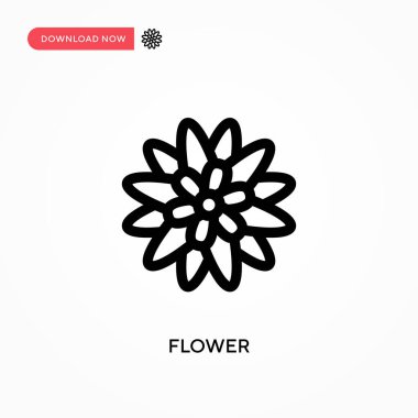 Çiçek Basit vektör simgesi. Web sitesi veya mobil uygulama için modern, basit düz vektör çizimi