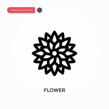Çiçek Basit vektör simgesi. Web sitesi veya mobil uygulama için modern, basit düz vektör çizimi