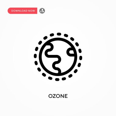 Ozon Basit vektör simgesi. Web sitesi veya mobil uygulama için modern, basit düz vektör çizimi