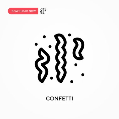 Konfeti Basit vektör simgesi. Web sitesi veya mobil uygulama için modern, basit düz vektör çizimi