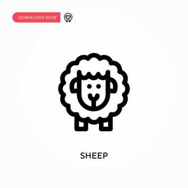 Basit koyun vektör simgesi. Web sitesi veya mobil uygulama için modern, basit düz vektör çizimi