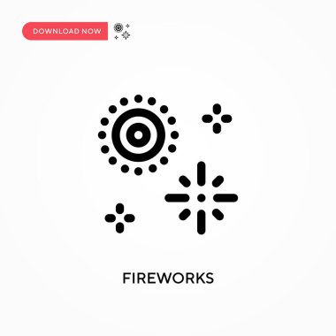 Havai fişekler basit vektör simgesi. Web sitesi veya mobil uygulama için modern, basit düz vektör çizimi