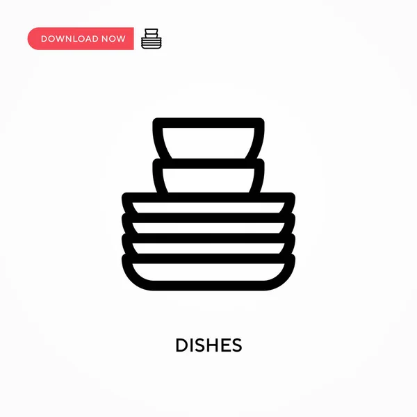 Dishes Simple Vector Icon Modern Simple Flat Vector Illustration Web — Stock Vector