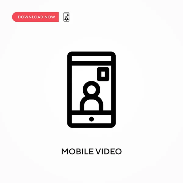 Video Mobile Icona Vettoriale Semplice Moderna Semplice Illustrazione Vettoriale Piatta — Vettoriale Stock