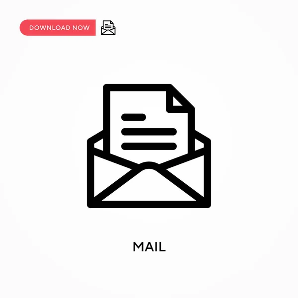 Mail Ícone Vetorial Simples Ilustração Vetorial Plana Moderna Simples Para — Vetor de Stock