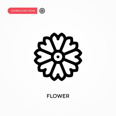 Çiçek Basit vektör simgesi. Web sitesi veya mobil uygulama için modern, basit düz vektör çizimi