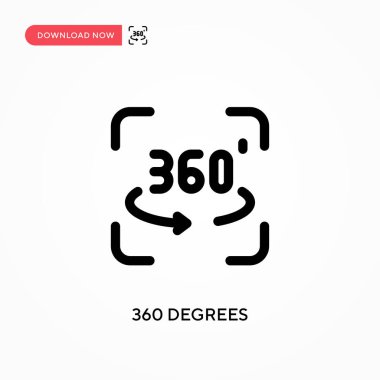 360 derece basit vektör simgesi. Web sitesi veya mobil uygulama için modern, basit düz vektör çizimi