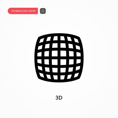 3d basit vektör simgesi. Web sitesi veya mobil uygulama için modern, basit düz vektör çizimi