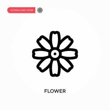 Çiçek Basit vektör simgesi. Web sitesi veya mobil uygulama için modern, basit düz vektör çizimi