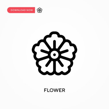 Çiçek Basit vektör simgesi. Web sitesi veya mobil uygulama için modern, basit düz vektör çizimi