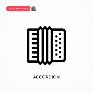 Akordiyon Basit vektör simgesi. Web sitesi veya mobil uygulama için modern, basit düz vektör çizimi