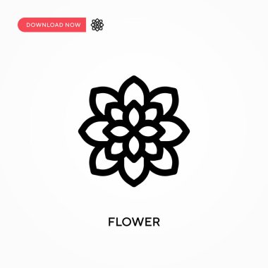 Çiçek Basit vektör simgesi. Web sitesi veya mobil uygulama için modern, basit düz vektör çizimi