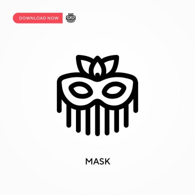 Maske Basit vektör simgesi. Web sitesi veya mobil uygulama için modern, basit düz vektör çizimi