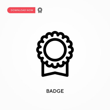 Rozet Basit vektör simgesi. Web sitesi veya mobil uygulama için modern, basit düz vektör çizimi